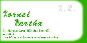kornel martha business card