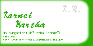 kornel martha business card